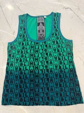L.A.M.B. Rare‎ 2008 Collection Gwen Stefani Green Tank Top Vintage Y2K Sz Large